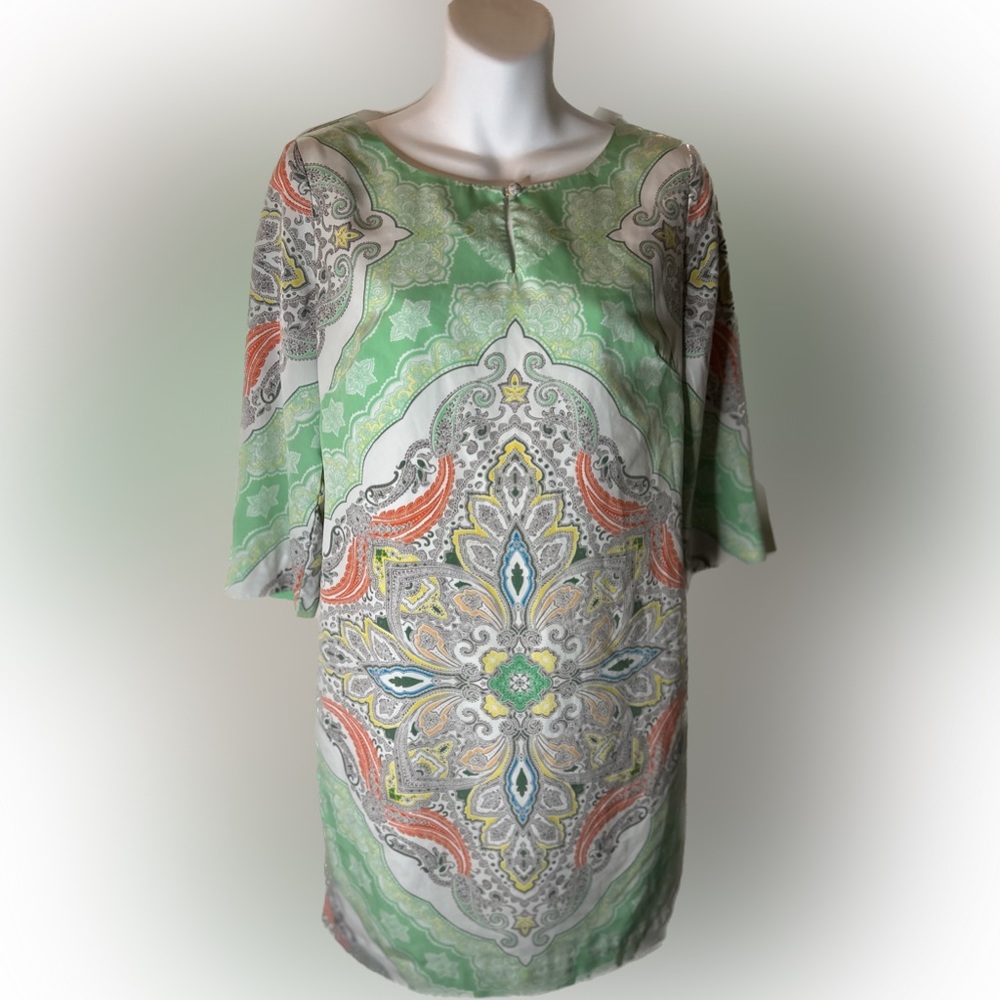 Banana Republic green boho dress with zipper size 2